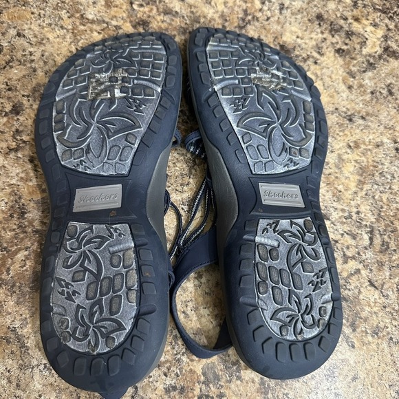 Skechers Reggae Sandals Womens Size 10 Navy Blue Gray Cushioned - Picture 8 of 8